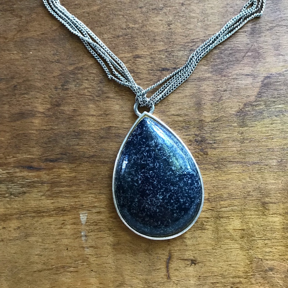 Navy Faux Stone Necklace